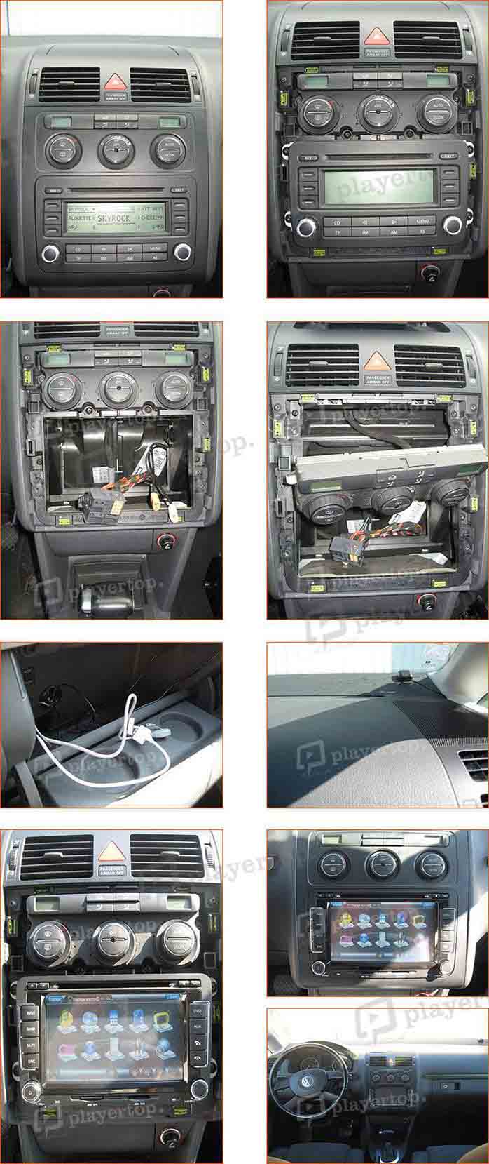 installation autoradio volkswagen touran 2004